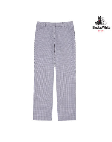 [블랙앤화이트] 여성 8부 세미 부츠컷 체크 서커 팬츠 5086LAWN_GREY