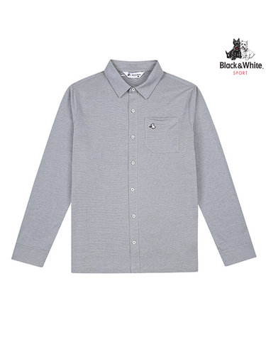 [블랙앤화이트] 남성 가슴 포켓 셔츠형 긴팔 티셔츠 6006GAUC_GREY
