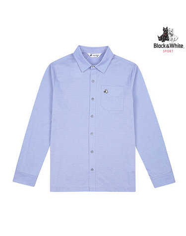 [블랙앤화이트] 남성 가슴 포켓 셔츠형 긴팔 티셔츠 6006GAUC_BLUE