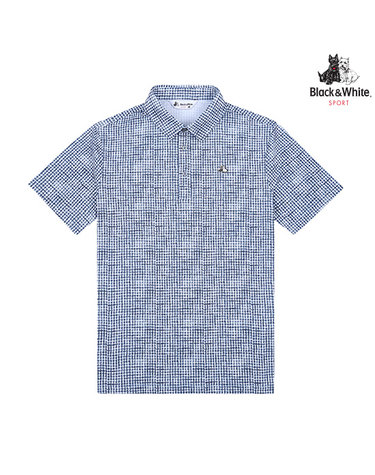 [블랙앤화이트] 남성 깅엄 체크 프린트 반팔 티셔츠 9706GAPP_NAVY