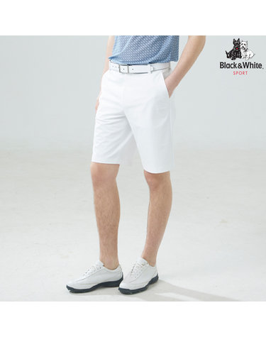 [블랙앤화이트] 남성 로고 타공 하프 팬츠 5706GAWP_WHITE