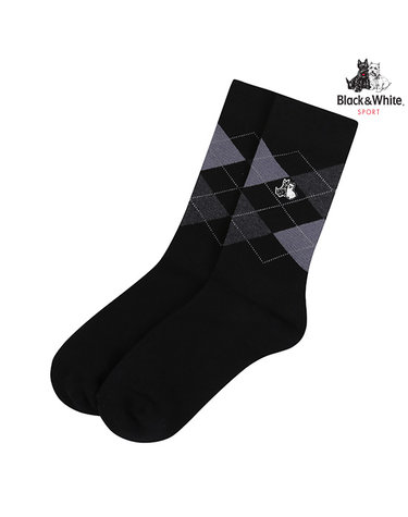 [블랙앤화이트] 남성 아가일 신사 양말 8136GBSC_BLACK