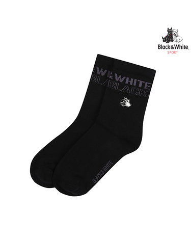 [블랙앤화이트] 남성 로고 자가드 중목 양말 8116GBSC_BLACK