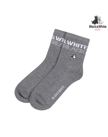[블랙앤화이트] 남성 로고 자가드 중목 양말 8116GBSC_GREY