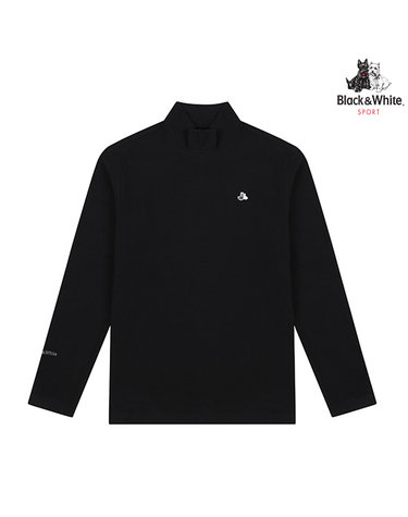 [블랙앤화이트] 남성 자가드 골지 기본 베이스 티셔츠 9206GDSP_BLACK