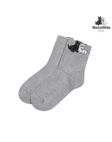 [블랙앤화이트] 여성 중목 테리어 양말 8136LXSC_GREY