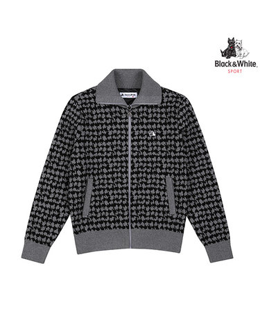 [블랙앤화이트] 여성 하운드투스 자가드 방풍안감 가디건 2816LBKR_GREY