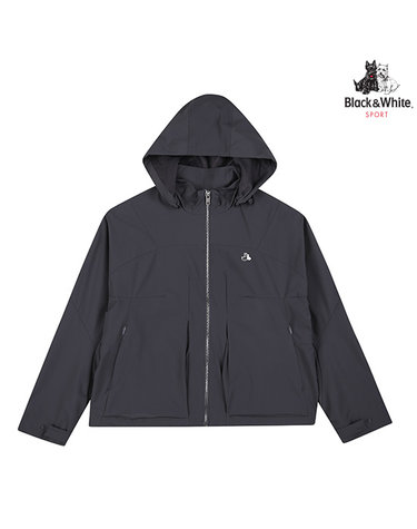 [블랙앤화이트] 여성 드랍숄더 루즈핏 후드 점퍼 1106LXWN_DARK GREY