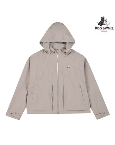 [블랙앤화이트] 여성 드랍숄더 루즈핏 후드 점퍼 1106LXWN_BEIGE