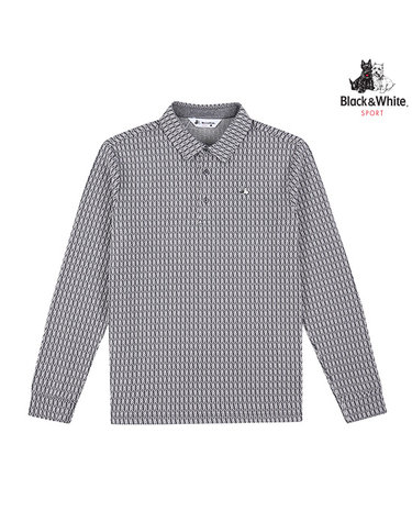 [블랙앤화이트] 남성 전판 자가드 카라 티셔츠 9366GBJP_GREY