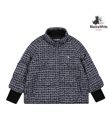 [블랙앤화이트] 여성 프린트 루즈핏 다운 점퍼 1136LBWP_GREY