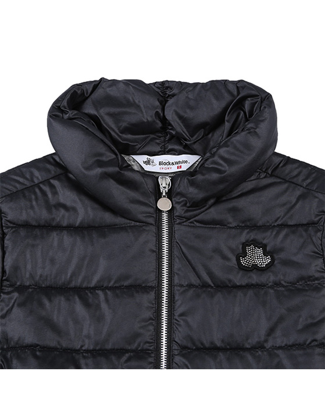 블랙앤화이트 [블랙앤화이트] 여성 에코 패딩 롱 블루종 LF1101EI_BLACK 착용컷