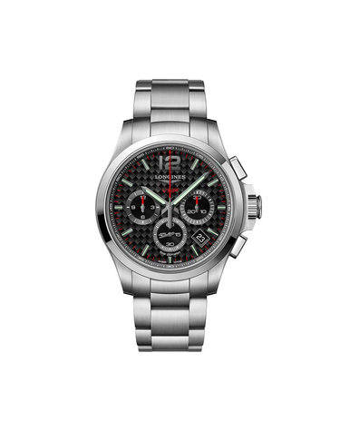 론진 L3.717.4.66.6 콘퀘스트 V.H.P. 남성 메탈 쿼츠 42mm