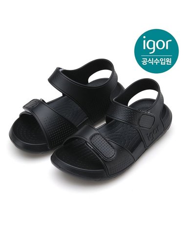 [갤러리아] 이고르 비오스 솔리드 샌들 블랙 IGSDJ4L2BK 키즈샌들 아동샌들 남아샌들
