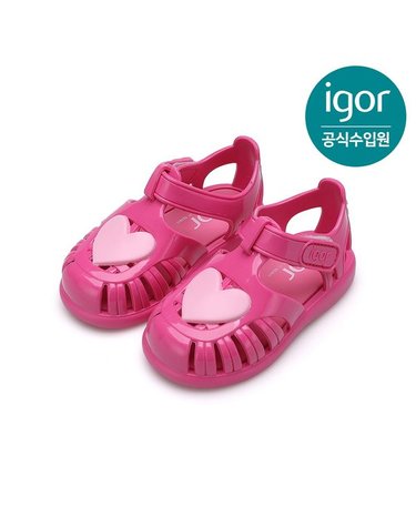 [갤러리아] 이고르 토비 글로스 러브 푸시아 IGSDL4M2FF 키즈젤리슈즈 여아샌들 키즈샌들