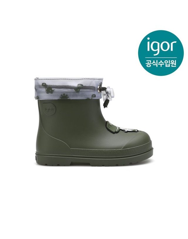 트래드후스 [갤러리아] 이고르 멘디 디노 레인부츠 카키 IGBTR9M2GK 키즈레인부츠 아동장화 키즈장화 착용컷