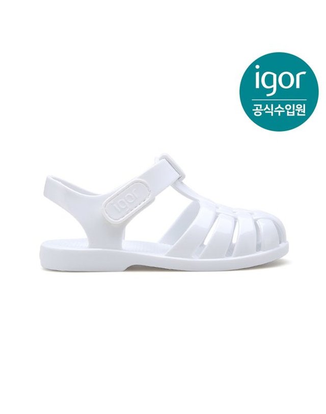 트래드후스 [갤러리아] 이고르 클라시카 젤리슈즈 글로스 화이트 IGSDJ3L2WT 키즈샌들 아동샌들 여아샌들 착용컷