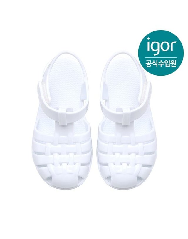 트래드후스 [갤러리아] 이고르 클라시카 젤리슈즈 글로스 화이트 IGSDJ3L2WT 키즈샌들 아동샌들 여아샌들 착용컷