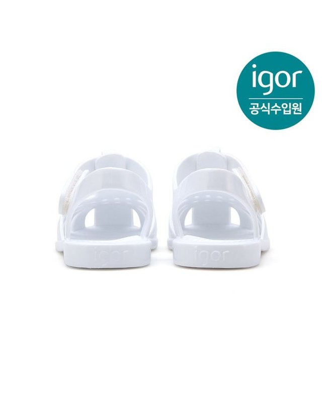 트래드후스 [갤러리아] 이고르 클라시카 젤리슈즈 글로스 화이트 IGSDJ3L2WT 키즈샌들 아동샌들 여아샌들 착용컷