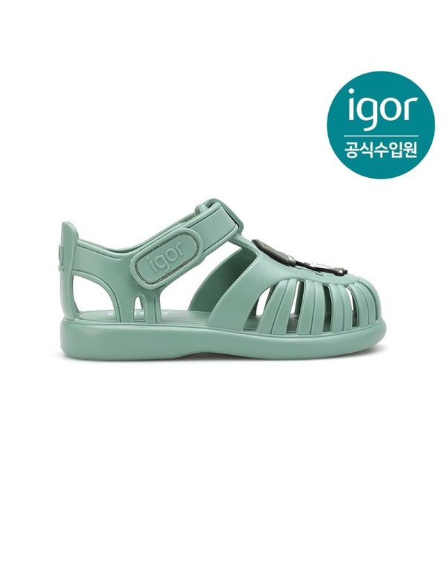 트래드후스 [갤러리아] 이고르 토비 젤리슈즈 디노 말차 IGSDL2N2MG 유아동 키즈젤리슈즈 여아샌들 남아샌들 착용컷