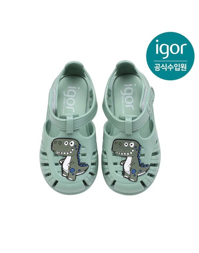 트래드후스 [갤러리아] 이고르 토비 젤리슈즈 디노 말차 IGSDL2N2MG 유아동 키즈젤리슈즈 여아샌들 남아샌들 착용컷