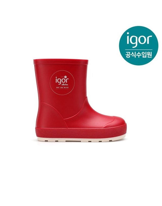 트래드후스 [갤러리아] 이고르 요기 너티코 레인부츠 레드 IGBTRAN2RE 키즈부츠 아동부츠 여아장화 남아장화 착용컷