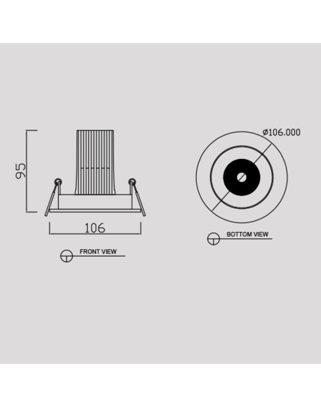 휴빛조명 RFD 타공95mm(4인치) 고효율 매입등 다운라이트 COB LED 10W 더블매입 주백색 착용컷
