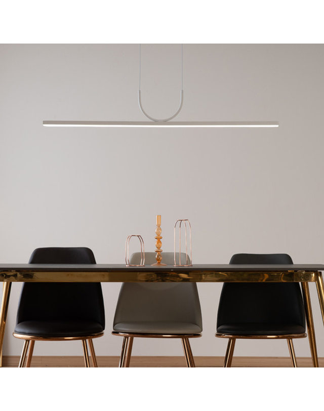 휴빛조명 LP-GLYNE 펜던트 조명 식탁등 LED 40W L1200cm 화이트 주백색 혼함 착용컷