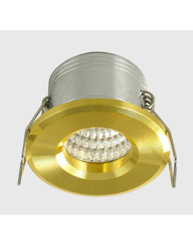 휴빛조명 LLA골드J 매입등 다운라이트 타공30(1인치) COB LED 5W 전구색 3000K 장식장 가구 쇼케이스 착용컷