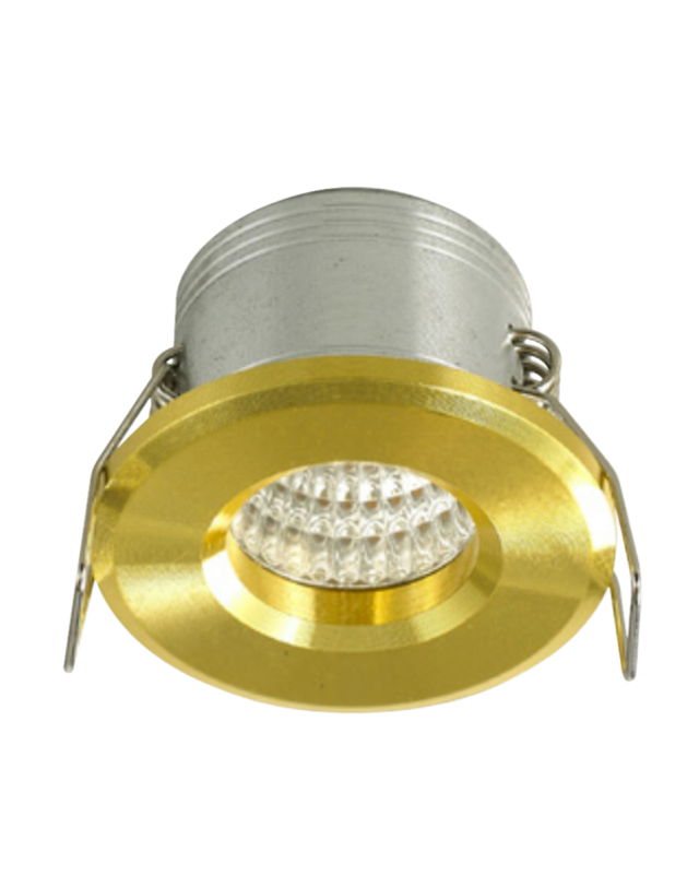 휴빛조명 LLA골드J 매입등 다운라이트 타공30(1인치) COB LED 5W 전구색 3000K 장식장 가구 쇼케이스 착용컷
