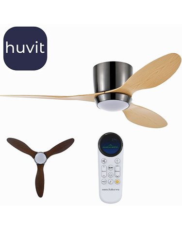 휴빛 남차 실링팬 조명 흑니켈 날개우드107cm(42인치) 디밍 LED20W 삼색변환 조명 날개일체형 저천장 높이 19cm