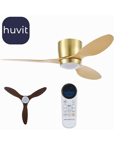 휴빛 남차 실링팬 조명 매트 골드 날개우드107cm(42인치) 디밍 LED20W 삼색변환 조명 날개일체형 저천장 높이 19cm