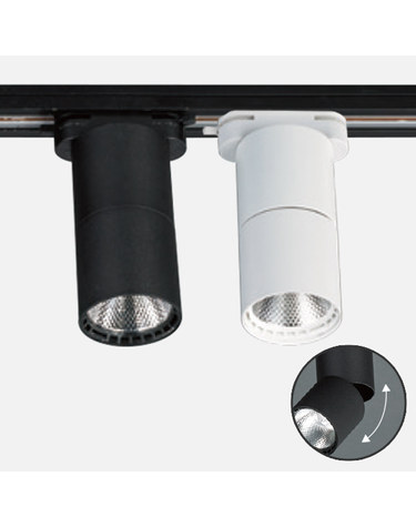 LED 스포트라이트 스팟 이단 회전 원통 레일조명 COB 20W