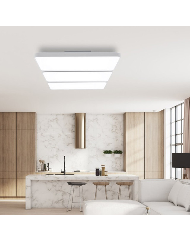 휴빛조명 국산 TN슬림시스템 거실 6등 LED 150W 화이트 주광색 착용컷