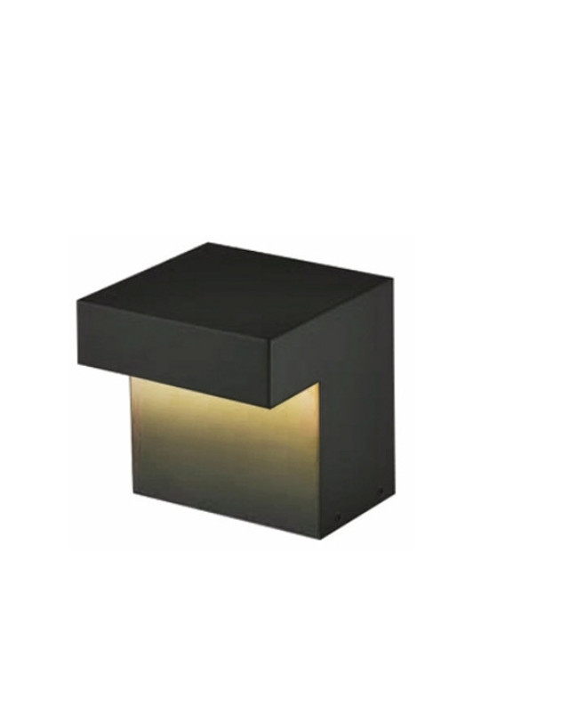 휴빛조명 잔디등 볼라드 지주등 4005-LY LED 12W 높이21cm 방수IP65 매트블랙 착용컷