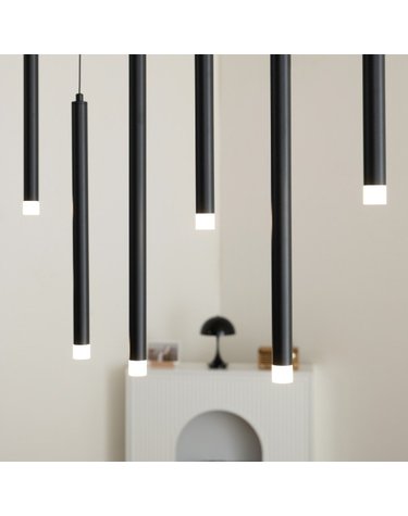 오로벨 9등 펜던트조명 식탁등 LED40W 블랙 전구색