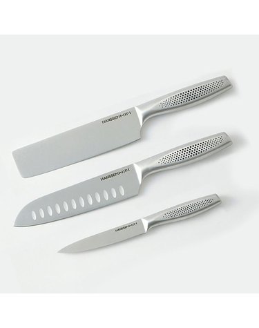 [갤러리아] 한샘 올스텐 논슬립 핸들 칼 3종세트 (야채식도+산도쿠나이프+과도)