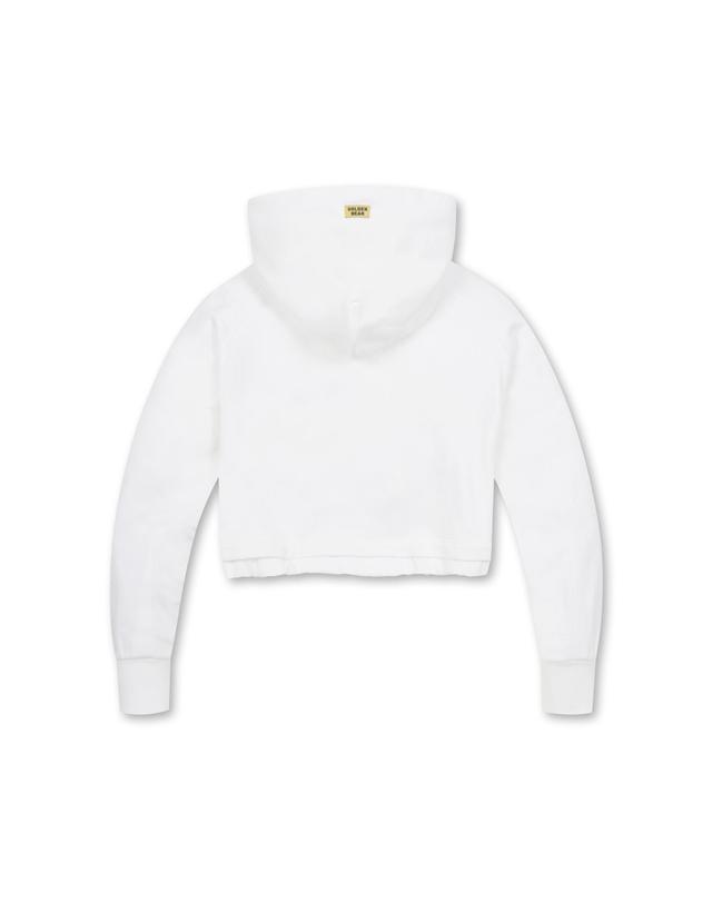 골든베어 (WOMEN) Woven Hybrid Cropped Hoody(White)_G5TAW24615WHX 착용컷