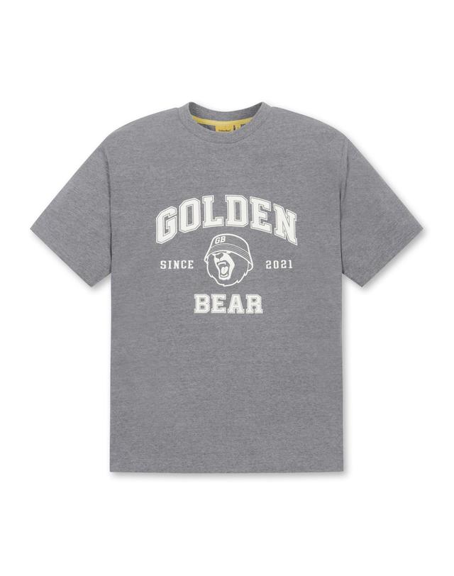골든베어 (UNI) Curved Logo V Bear Graphic T-shirt(Melange)_G4TAW24655GYX 착용컷
