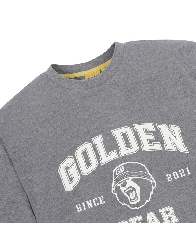 골든베어 (UNI) Curved Logo V Bear Graphic T-shirt(Melange)_G4TAW24655GYX 착용컷