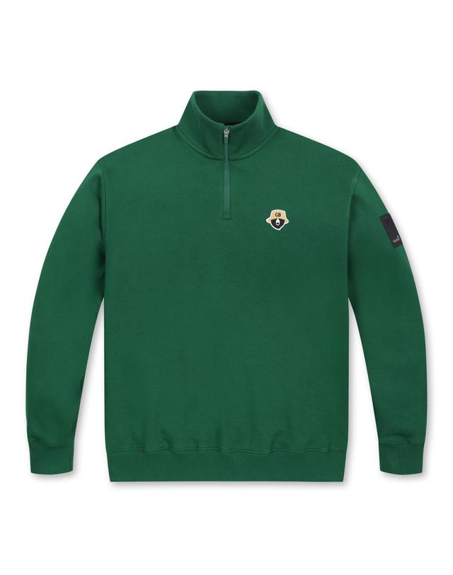 골든베어 (UNI) Half Zip-up Double-face Pique Sweatshirt(Green)_G4TAW24721GRX 착용컷