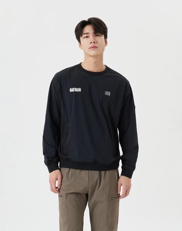 (M)(GOLDEN BEAR X BATMAN) 메쉬 배색 우븐 스웻 셔츠 G4TAW25011BKX