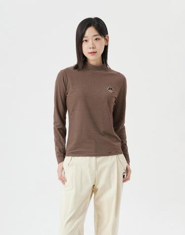 (W) Stripe Turtle Neck T-shirt G5TAW25851BRX