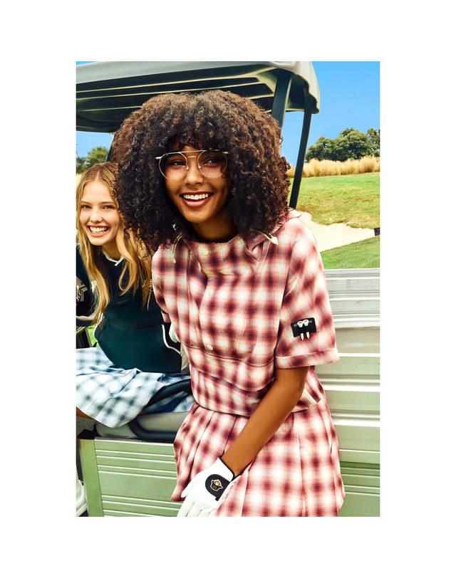 골든베어 (W) Check Pattern Short Sleeve Anorak G5UAW25741WIX 착용컷
