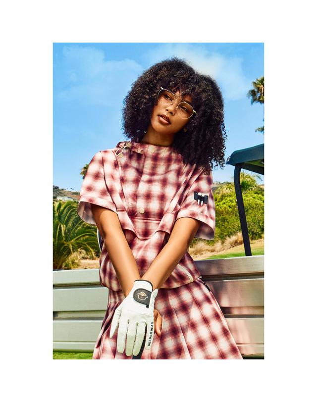 골든베어 (W) Check Pattern Short Sleeve Anorak G5UAW25741WIX 착용컷
