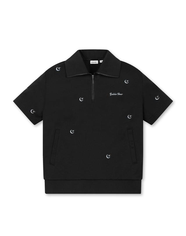 골든베어 (W) Moon Embroidery Half Zip-up Sweat G5TAW25702BKX 착용컷