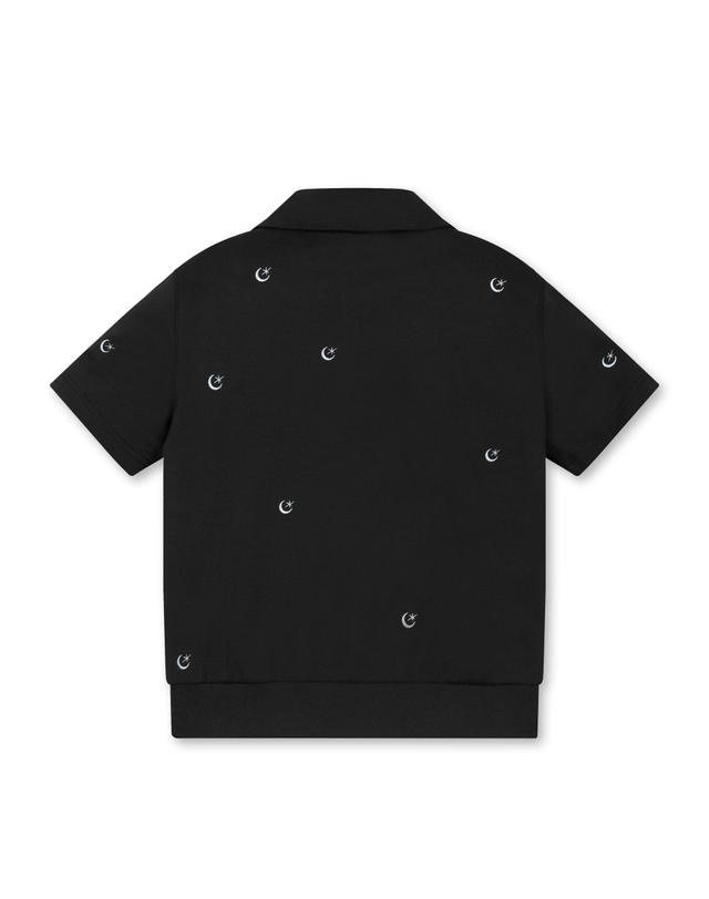 골든베어 (W) Moon Embroidery Half Zip-up Sweat G5TAW25702BKX 착용컷