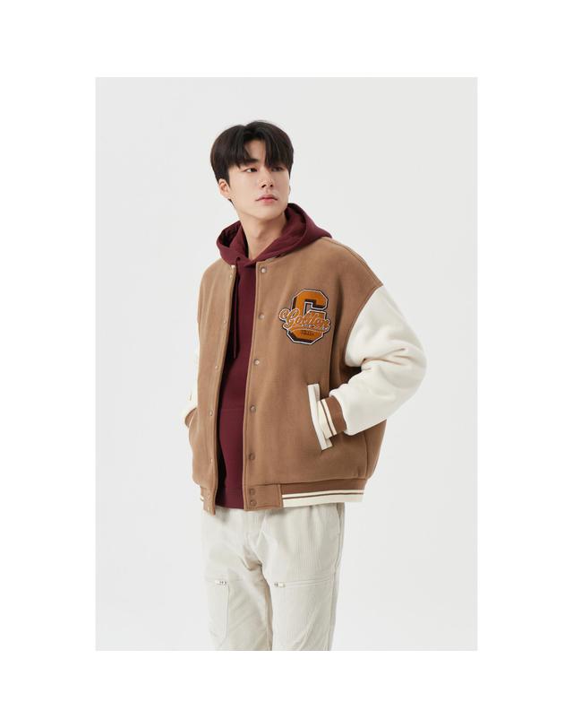 골든베어 Fleece Varsity Jacket G4UAW25801BEX 착용컷