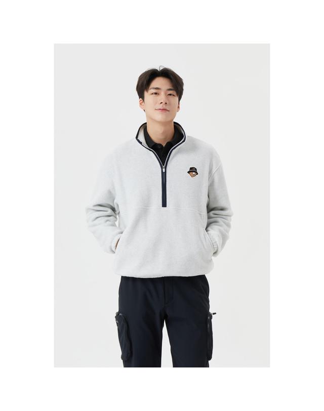 골든베어 Soft Touch Half Zip-up T-shirt G4TAW25821IVX 착용컷