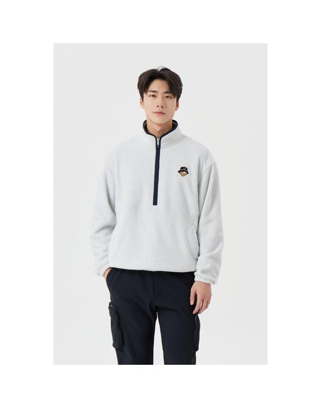 골든베어 Soft Touch Half Zip-up T-shirt G4TAW25821IVX 착용컷